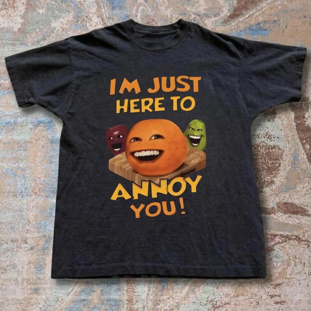 Annoying Orange Black Cotton T-Shirt